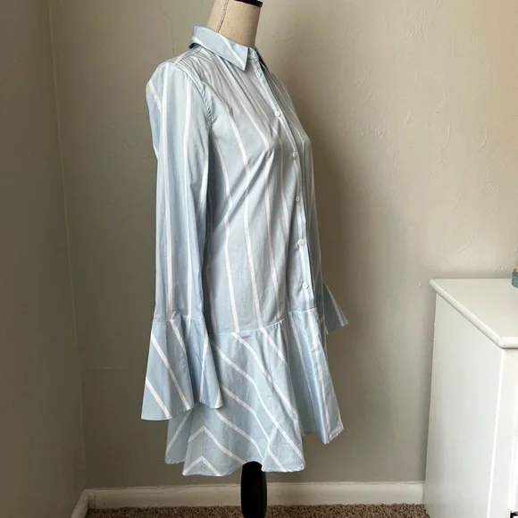 NWT Equipment Striped blue and white drop waist shirt dress size S - Picture 7 of 16